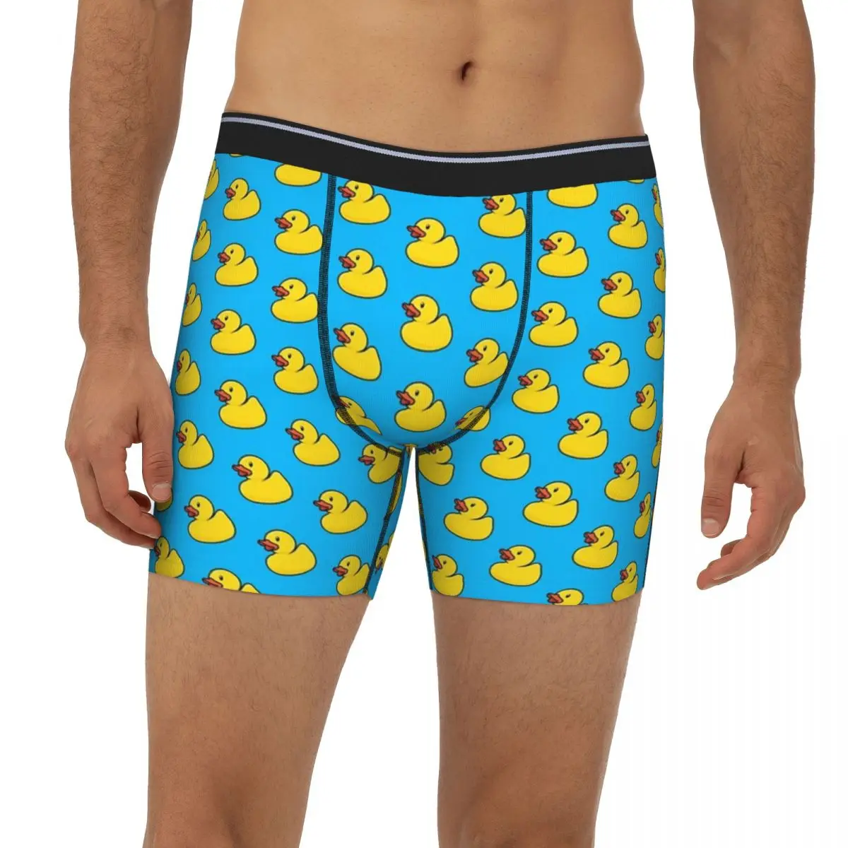 

Rubber Duck Long Boxer Underpants Short Men's Panties Ventilate Underwear for Homme Man Boyfriend Gift