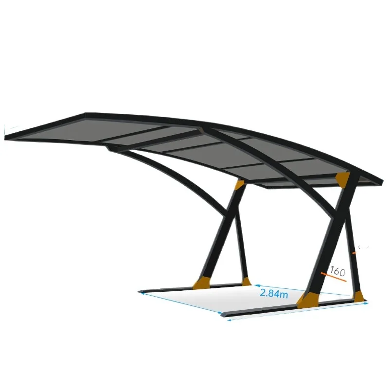 K-shaped bold car parking shed, family SUV car awning