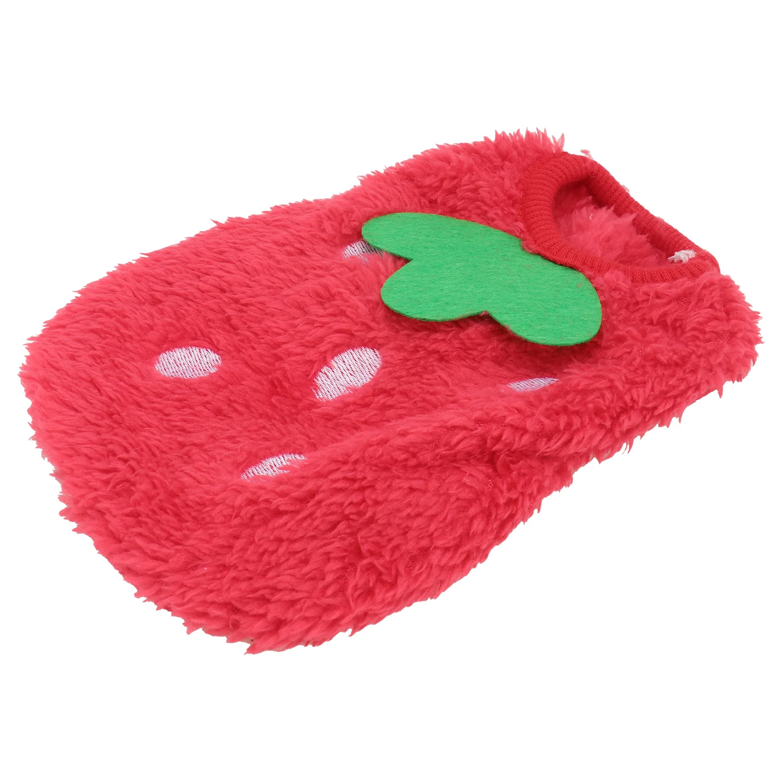 

Cute Strawberry Design High-Quality Coral Fleece Small Pet Clothes Guinea Vest Hoodie Easy on Off Comfortable Apparel