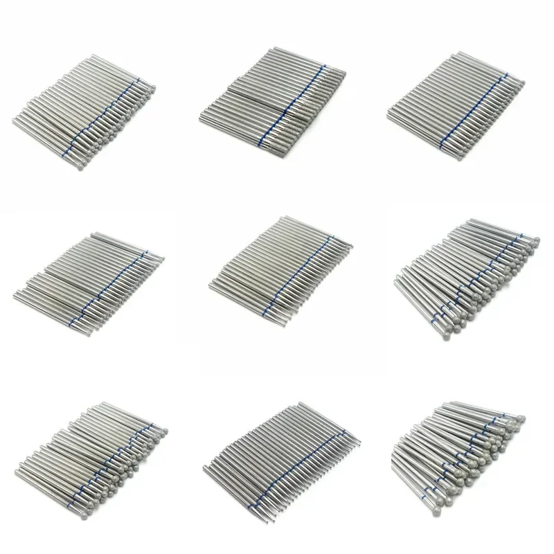 

50 pcs/set drill bit set for nails Cutter Dental Diamond Grinding Polish Burs Dental Lab Polisher 2.35mm Shank Nail Tools