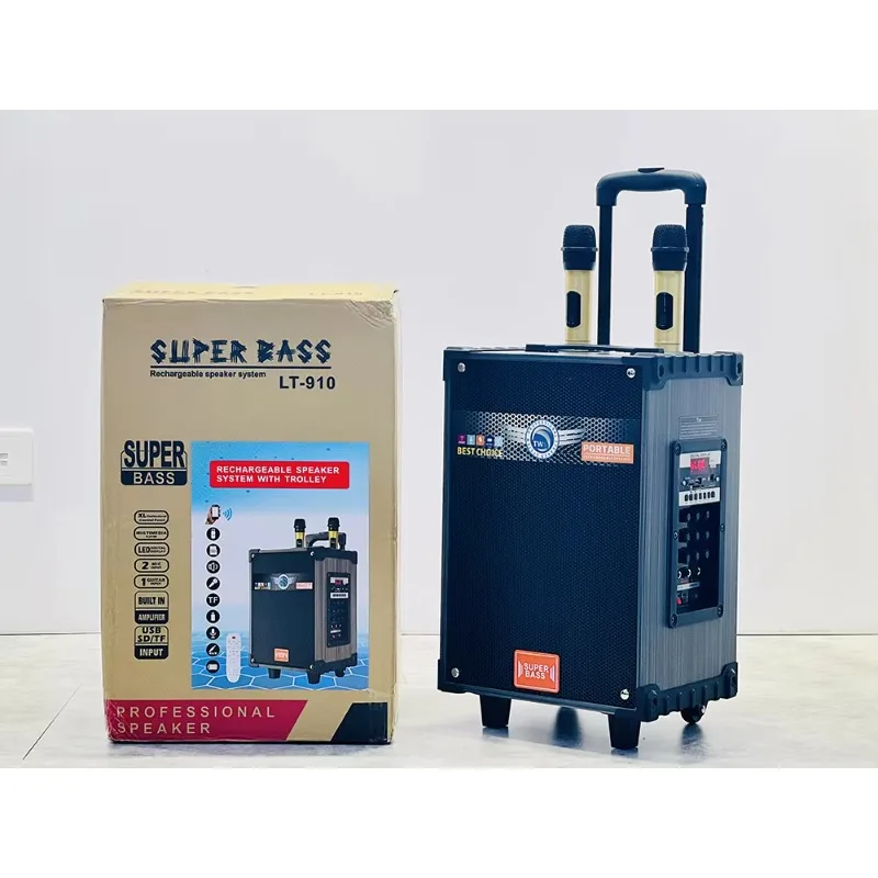 

New 12 Inch Home Theatre System Karaoke Bluetooth Speaker LT-910/912 Subwoofer Sound Box With LED Light 10 Inch Trolley Speaker