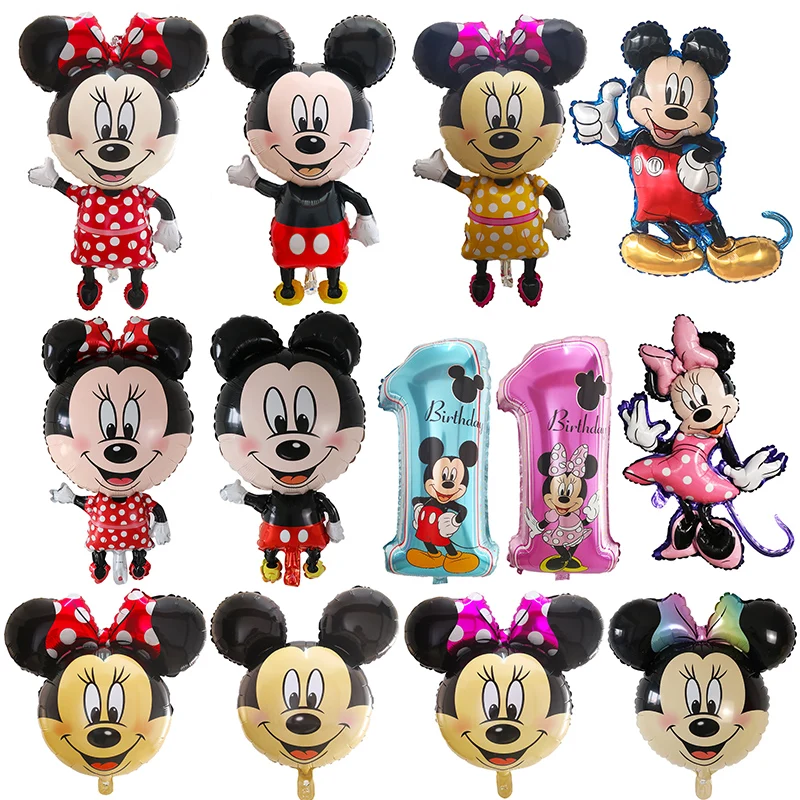 Cartoon Disney Mickey Minnie Mouse Foil Balloons Baby Shower Birthday Theme Party Decorations Kids Classic Toys Air Globos Gift