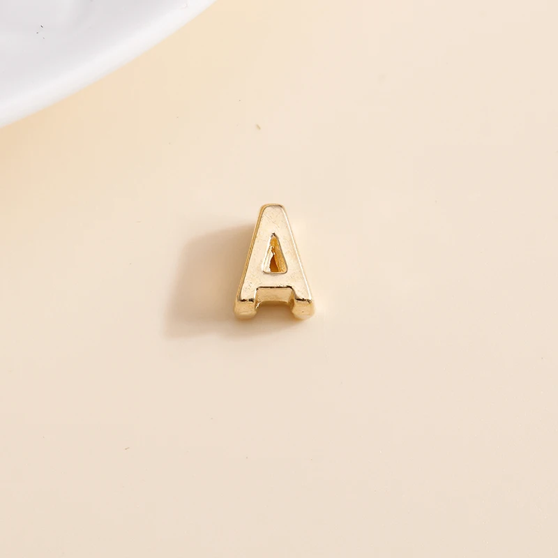 Leslie Mixed 20 Stück Goldfarbe 26 A-Z Buchstaben Charms Perlen Metalllegierung Alphabet Anhänger DIY Halskette Armband Ohrringe Markierung – Detail 15