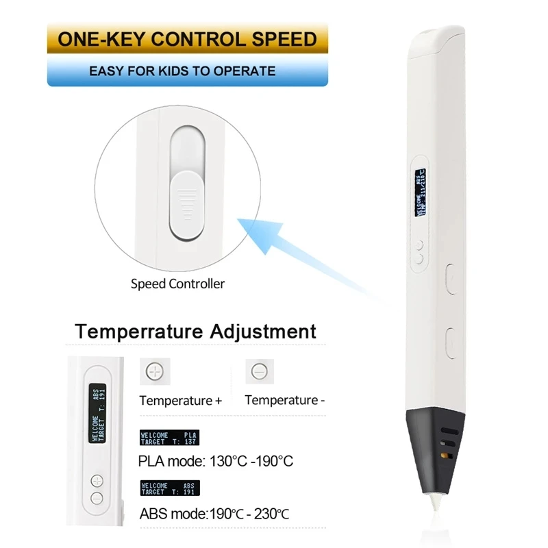 RP800A 3D Pen Professional Printing Pen with LED Display Drawing Set for Doodling Art Craft Making Gifts Education New Hot Sale - Image 3