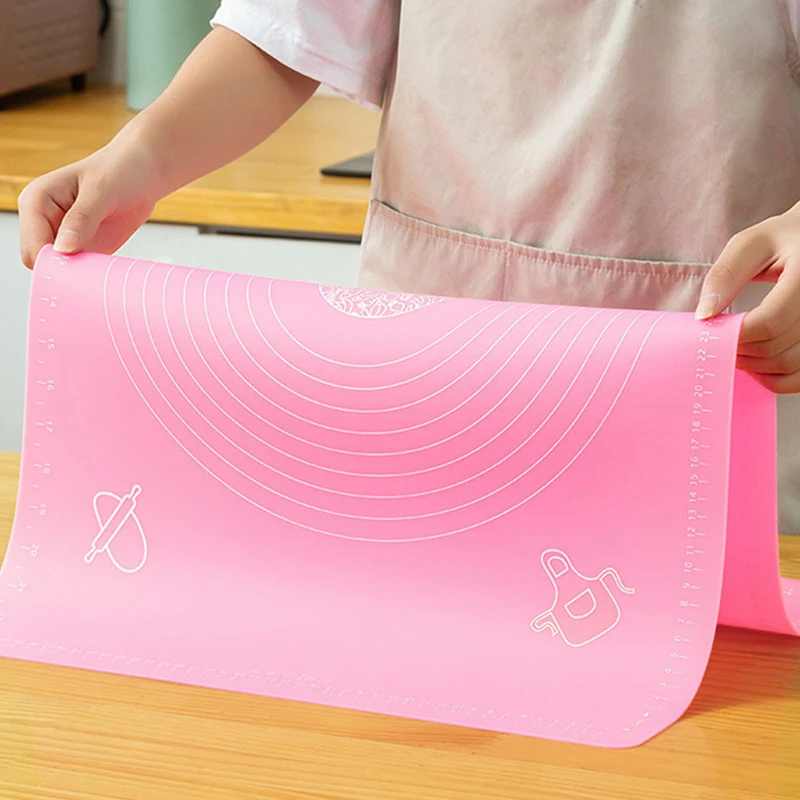 Silicone Kneading Pad Anti-slip Dough Pastry Baking Mat Non-stick Dumplings Bread Cake Tray with Scale Kitchen Cooking Utensils