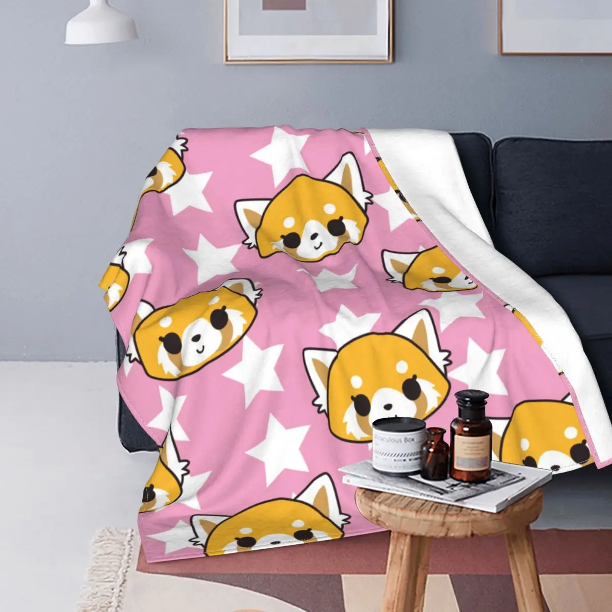 

Anime Panda Aggretsuko Blankets Flannel Summer Portable Ultra-Soft Throw Blankets for Bed Car Bedspreads