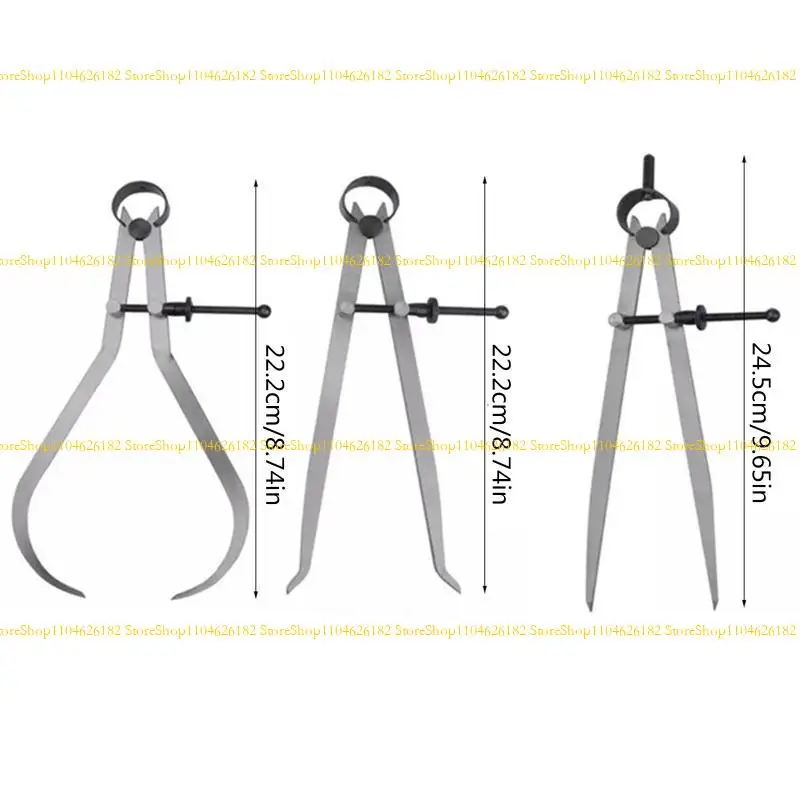 Q2Q4 PALIPER DO LONGO Spring 8 polegadas 3 peças/conjunto Pinça aço e divisor aço para jóias Medição do ângulo precisão