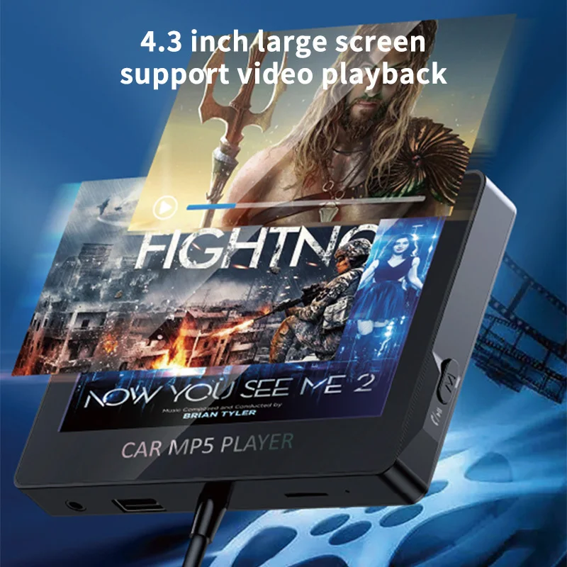 Auto Bluetooth MP5-Player 4,3 Zoll Großbild-Auto MP5-Wählanruf TF-Karte USB-Wiedergabe Navigation Rundfunk