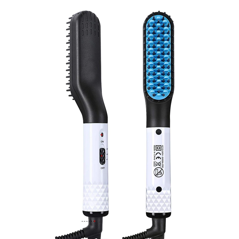 Portable Hair Straightening Brush Electric Hair Comb Beard styling Heating Hair Straightener Brush