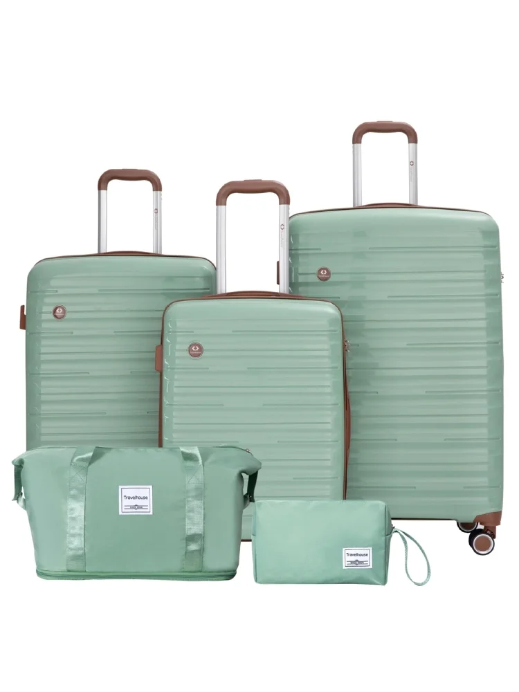 

Luggage Sets 5 Piece,Suitcases with Double Spinner Wheels and TSA Lock,Hardcase 3 set Luggage with Travel Duffle Bag