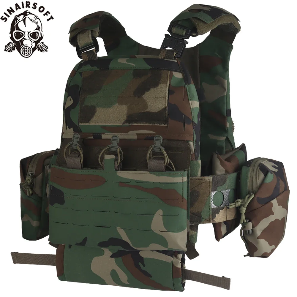

Tactical Plate Carrier Set Ferro V5 FCPC Hunting Vest Tiger Pattern Camouflage Body Armor Airsoft MOLLE Triple Magazine Pouch