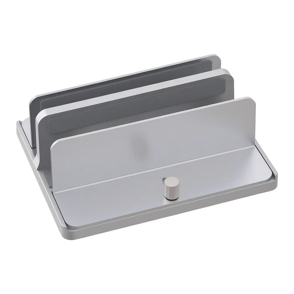 Vertical Laptops Stand With Adjustable Metal Dual Slot Multifunctional Storage Holder Desktop Bracket For Laptops & Tablets 5