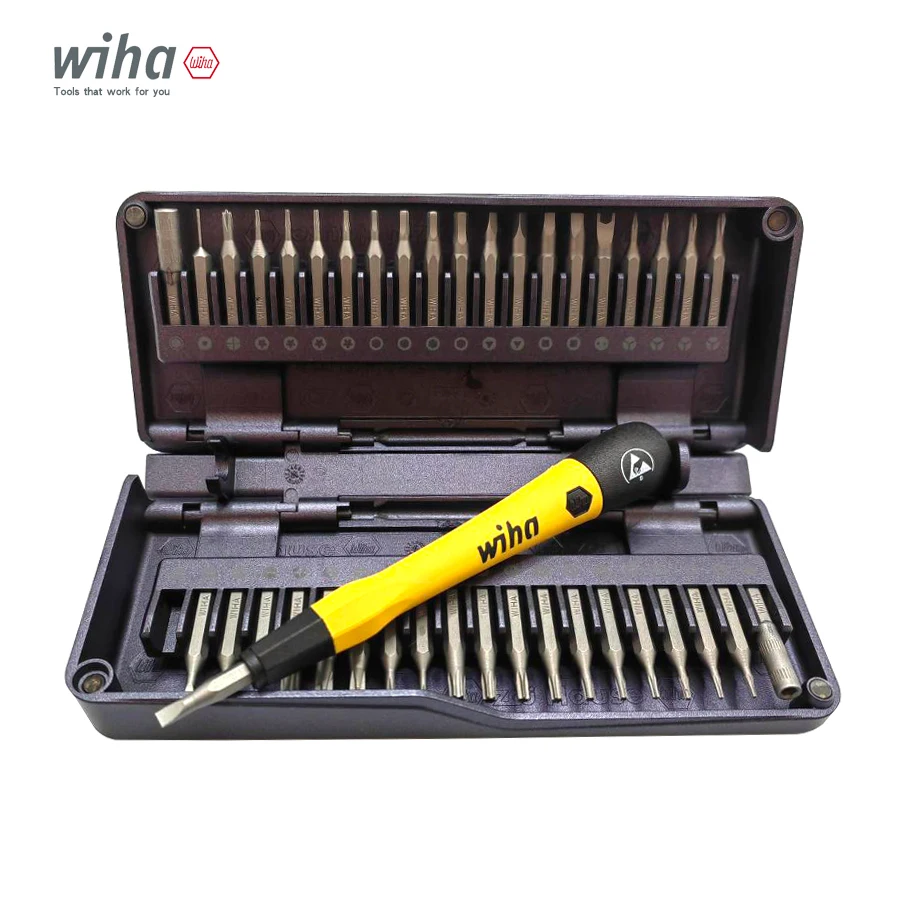 

WIHA Precision Anti-static Screwdriver Bits Set 41 in 1 with 40 Bits for Mobile Phone, Smartphone,Game Console,Tablet NO.44624C