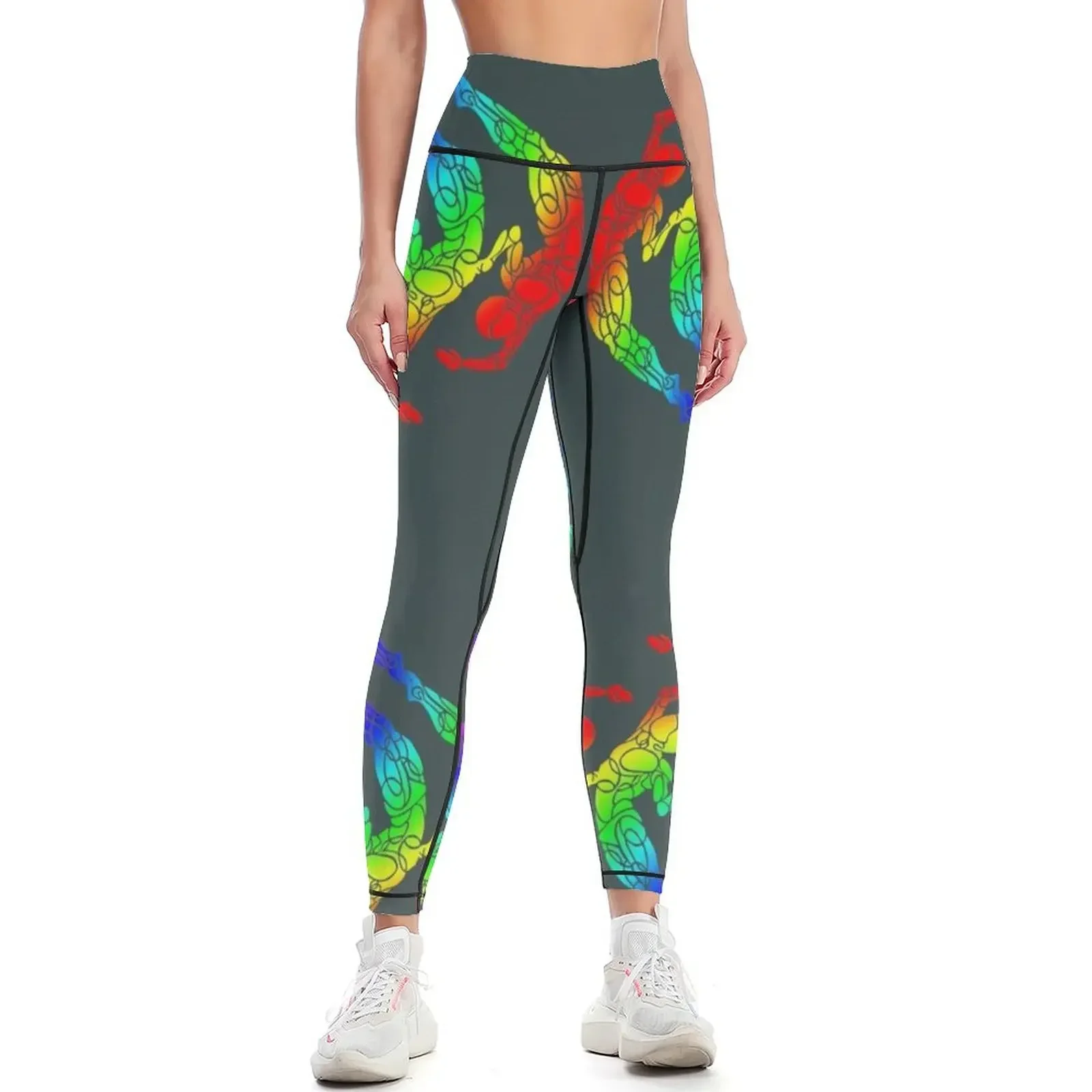 Pride Waves Pattern, Athlete Pride Leggings flared sportswear for gym Jogger pants Womens Leggings