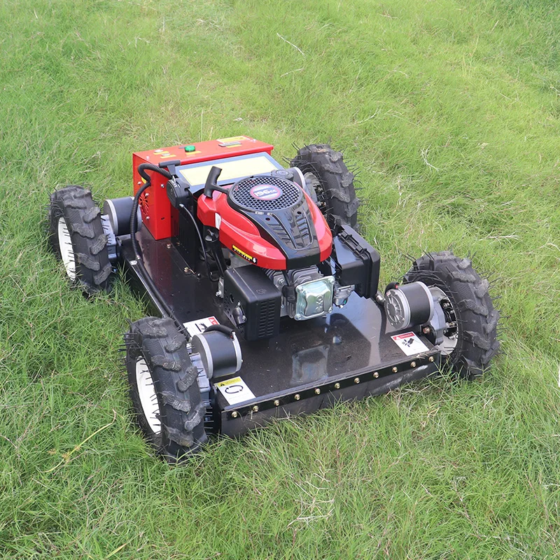 All Terrain Automatic 800mm Remote Control Lawn Mower Multi-functional Garden Weeding Tracked Lawn Mower Robot