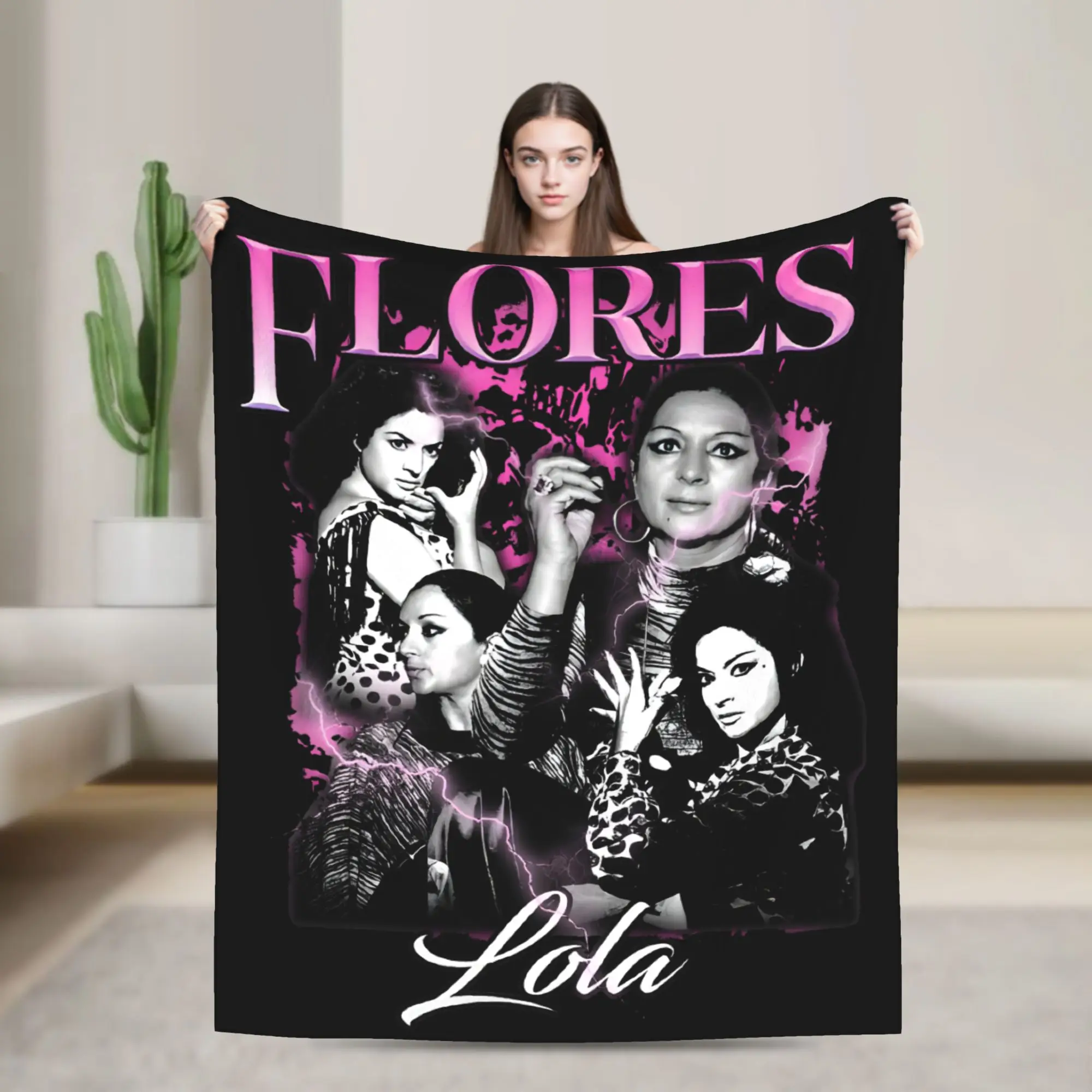 Lola Flores  Fleece Throw Blanket Singer Legend Blanket for Bedding Car Super Soft Bed Rug,