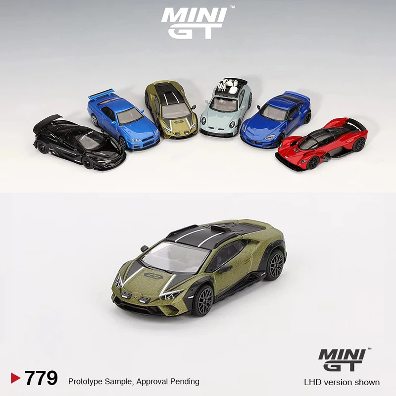 MINIGT 1:64 Model Car Lambor Huracan Sterrato Alloy Die-Cast Sport Vehicle #779 Verde Gea Matt