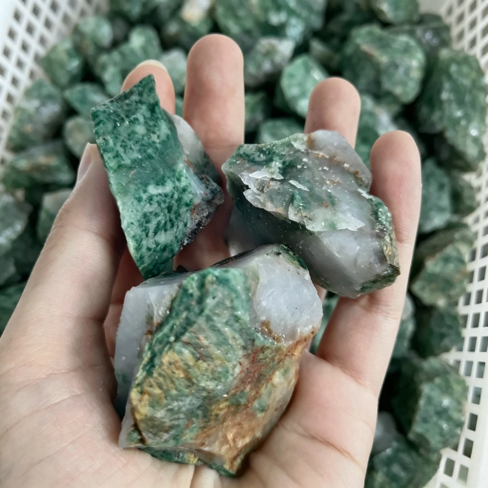 1pc/2pcs Natural African Green Raw Stone A Gift for Bohemian Style Home Decor Valentine'S Day Thanksgiving and Christmas