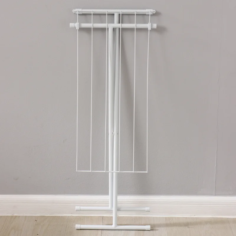 AOLIVIYA Balcony Folding Clothes Rack Outdoor Stretchable Storage Rack Floor Movable X Shape Hanger