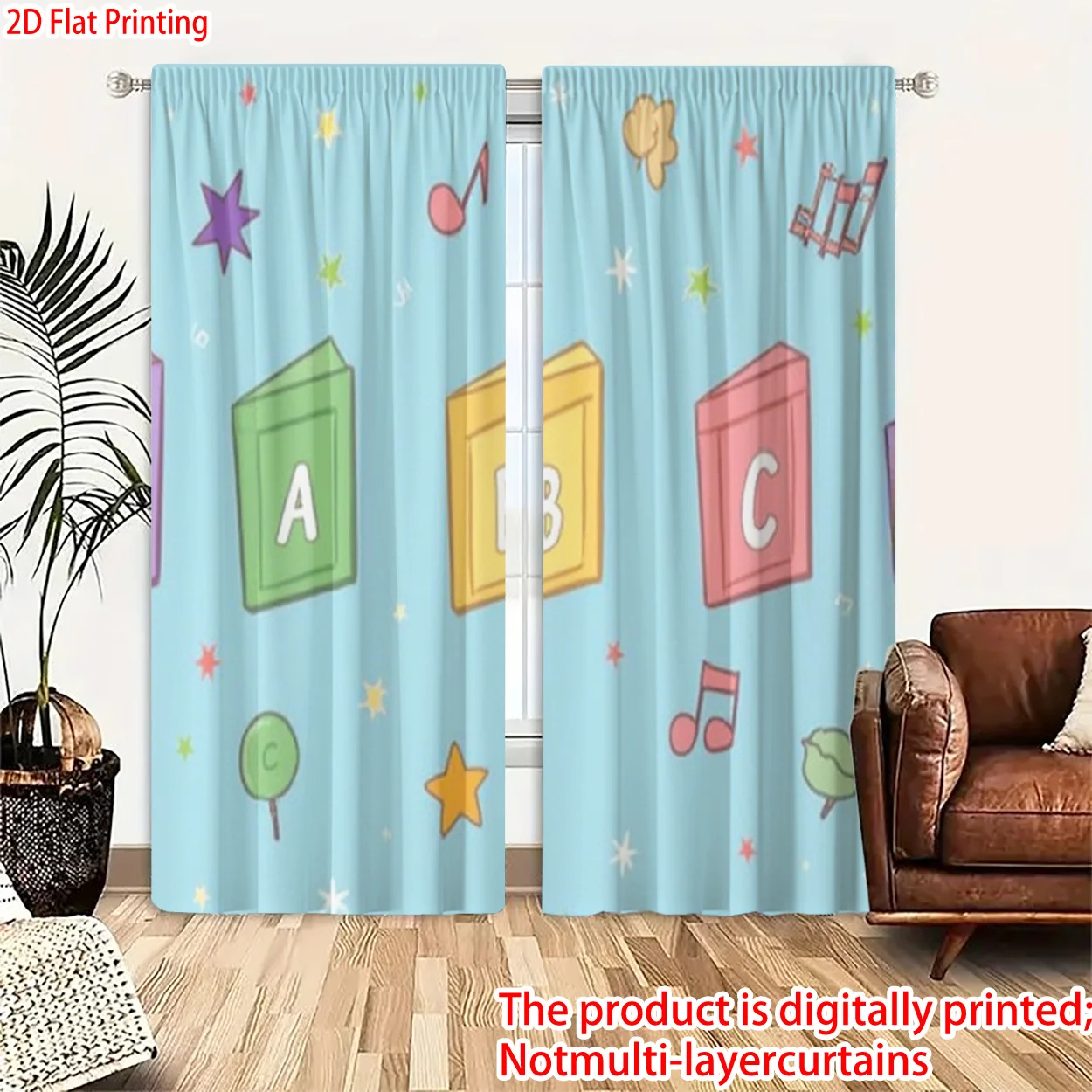 Kids Education Youtube - ABC Block Curtain, Cute Cartoon Kids