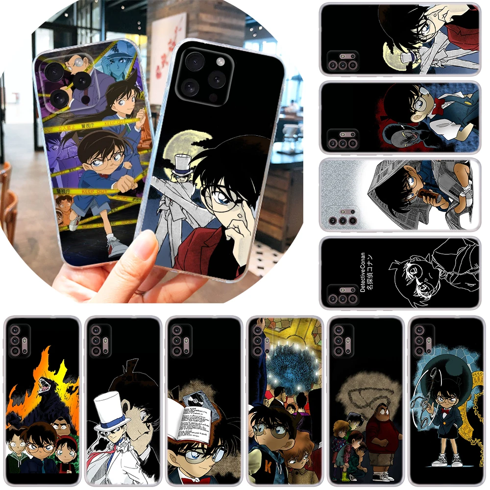 D-Detective Conan Soft Case for Moto E20 E4 E40 E5 E6 E6S E7 Power Edge 20 Lite S30 Pro G200 G30 G4 G52 G42