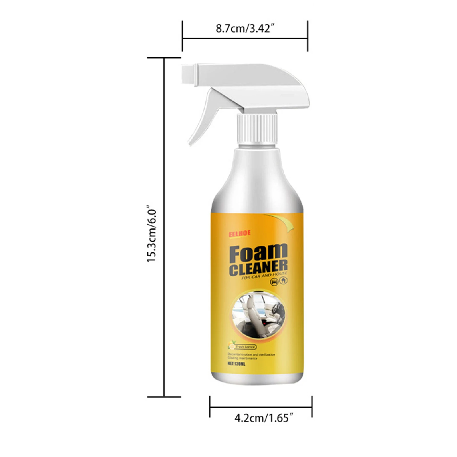 Espuma de Limpeza Interior do Carro, Espuma Multiuso, Anti-envelhecimento, Limpador Automotivo, Spray de Limpeza Doméstica, 120 ml, 250ml