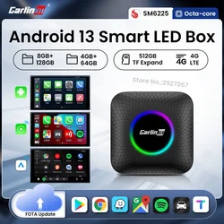 CarlinKit CarPlay Ai Box Android 13 SM6225 8G + 128G Wireless Android Auto CarPlay Smart Car TV Box 4G LTE WiFi Hotspot aggiornamento OTA