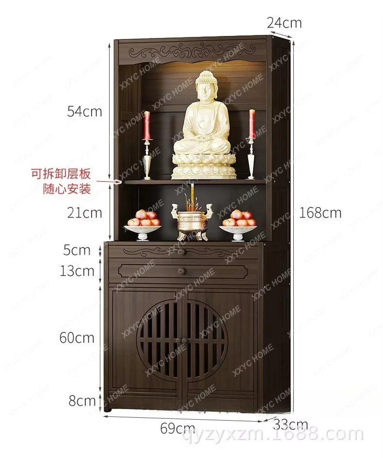XXNew Chinese Style Buddha Shrine Cabinet Stand Altar Table for Home Worship Gods Buddha Statue Organizer
