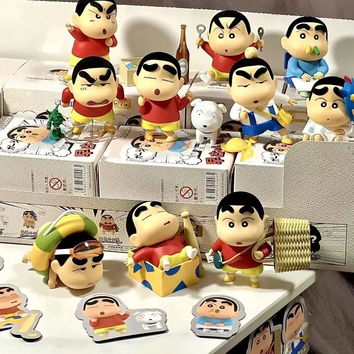 Crayon Shin-Chan temprano antiguo pequeña patata serie Nohara Shinnosuke caja ciega muñeca Kawaii decoración modelo figura de acción juguete
