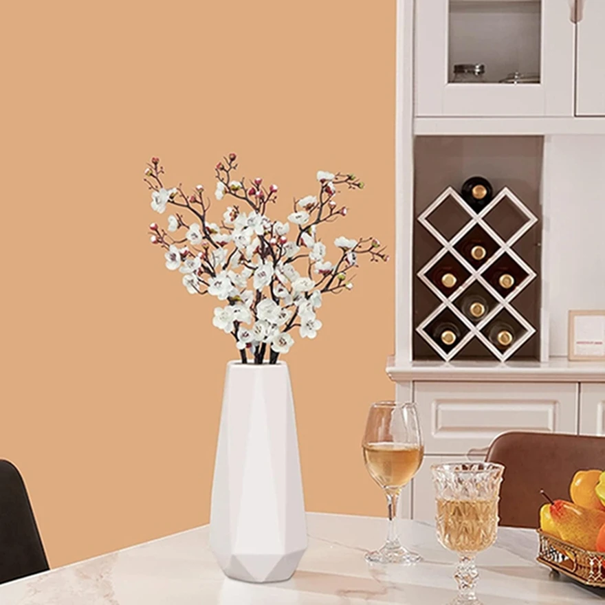 

Artificial Flowers Plum Blossom Peach Branches Silk Home Room Wedding Party Graden Halling Decor Christmas High Quality Products