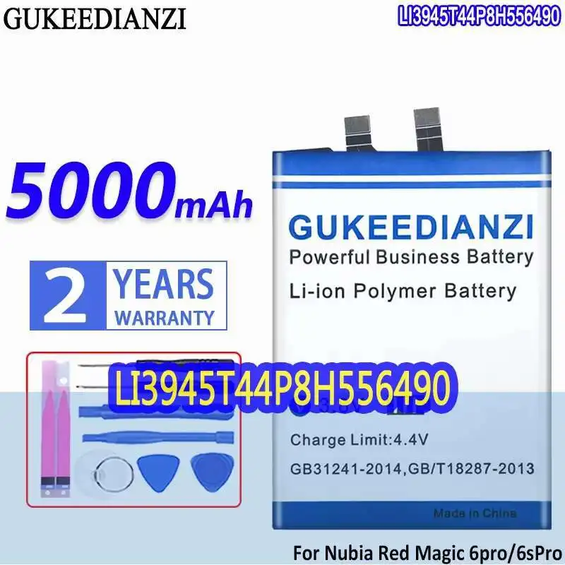 

Premium Replacement For Zte Nubia Red Magic 6Pro 6Spro 6S Pro NX669J-P Mobile Phone Battery Durable LI3945T44P8H556490 5000Mah