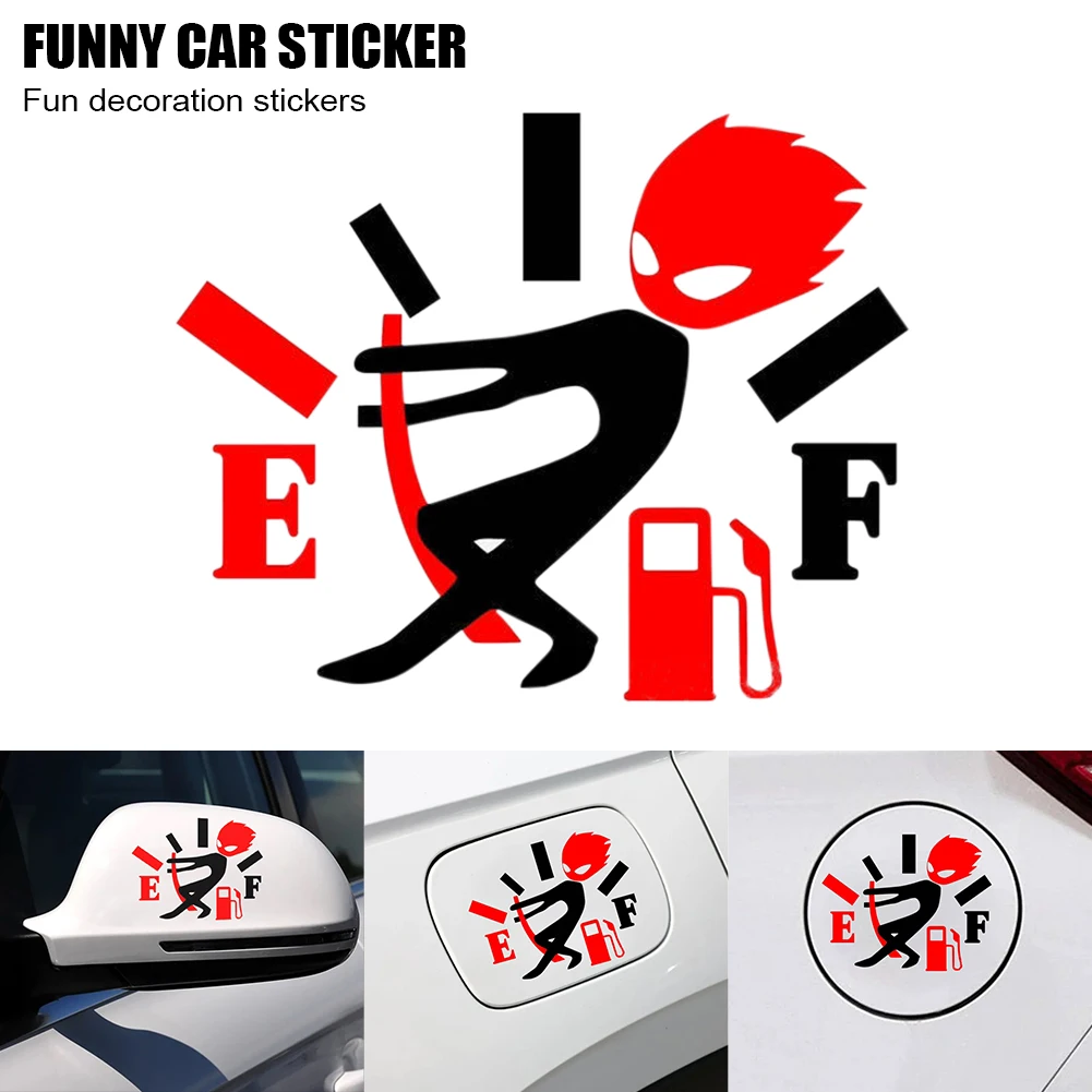 Funny Car Sticker Pull Fuel Tank Pointer To Go All Out  Reflective Vinyl Car Sticker Decal DIY Adhesive Car Styling Accessories