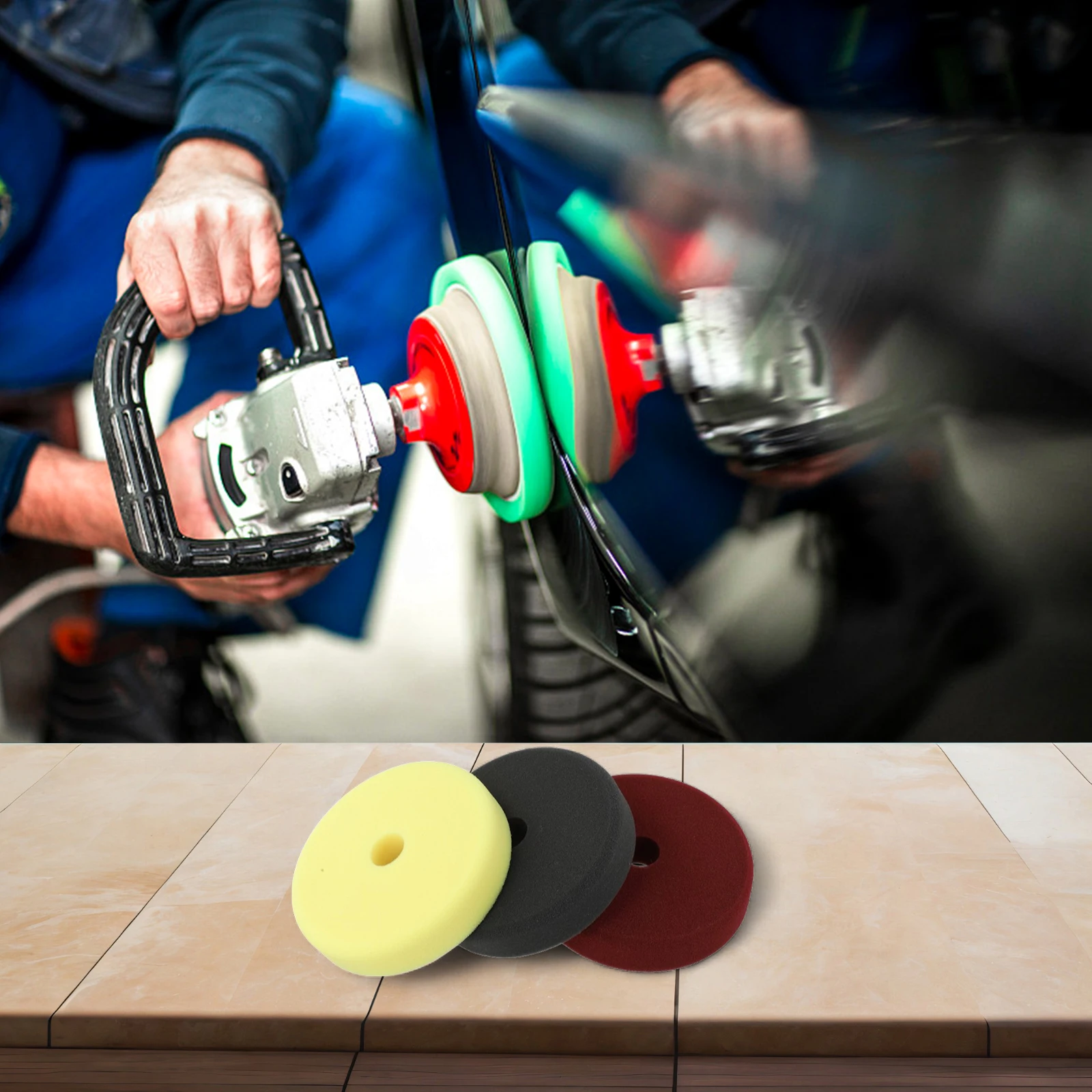 

For Car Care Black, Red, Yellow, White Polishing Pads 6 Inch Sanding Disc Pads Foam Pad Optimal Polish Retention