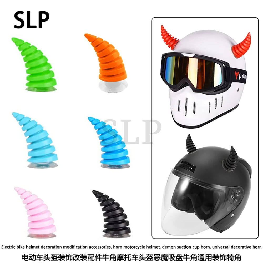 Electric bike helmet decorative suction cup horn universal motorcycle helmet devil horn threaded decorative part