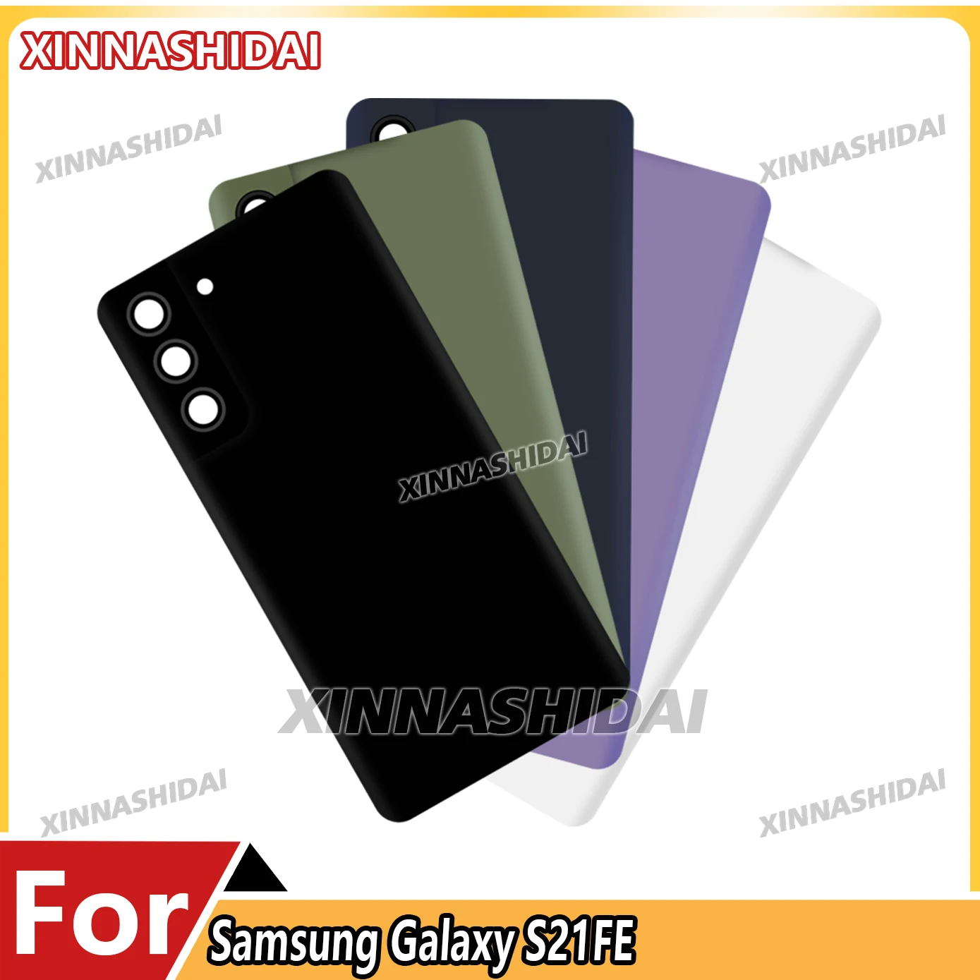 Neue Für Samsung Galaxy S21FE Zurück Batterie Abdeckung Hinten Tür Gehäuse Abdeckung Ersatz Mit Kamera Objektiv für Galaxy S21 FE G990B
