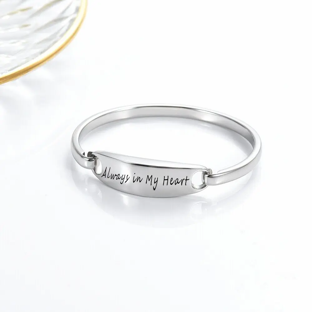 Stainless Steel Urn Bracelet Customize Cremation Bracelets Ashes Memorial For Human/Pet Ashes Keepsake Woman Bangle Jewelry