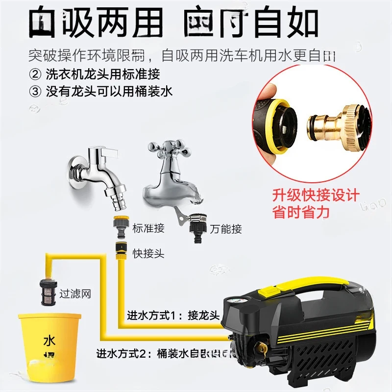 Pressure Wash , Household 220V Car Brush Pump, High-Power Portable Water Gun Cleaning