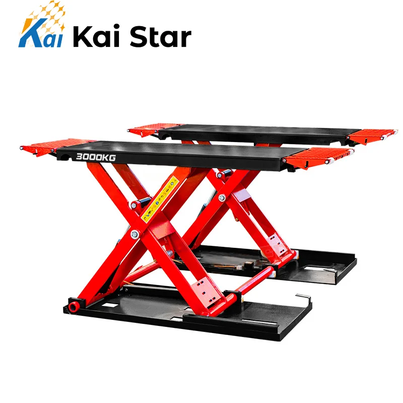 Kaistar KS-SL30 Cheap Price Automotive Portable Hydraulic Car Jack Hoist Auto Bridge Mid Rise Double Scissor Lift 1 Year