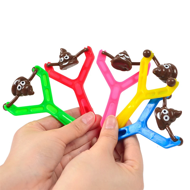 5Pcs/set Funny Poop Slingshot Prank Fake Poop Toys Boy Girl Birthday Party Favor Adult Kids Games Gifts Goodie Bag Fillers