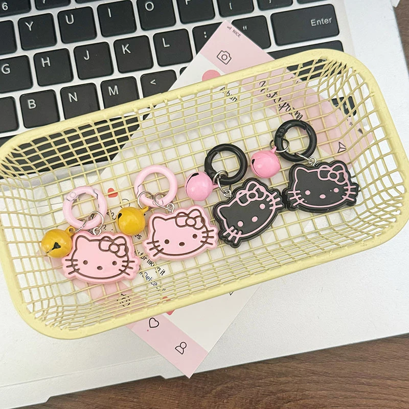 Cartoon Anime Cute Kt Cat Keychain Car Key Ring Pendant Funny Creative Doll Keychain Schoolbag Decoration Accessories Gifts