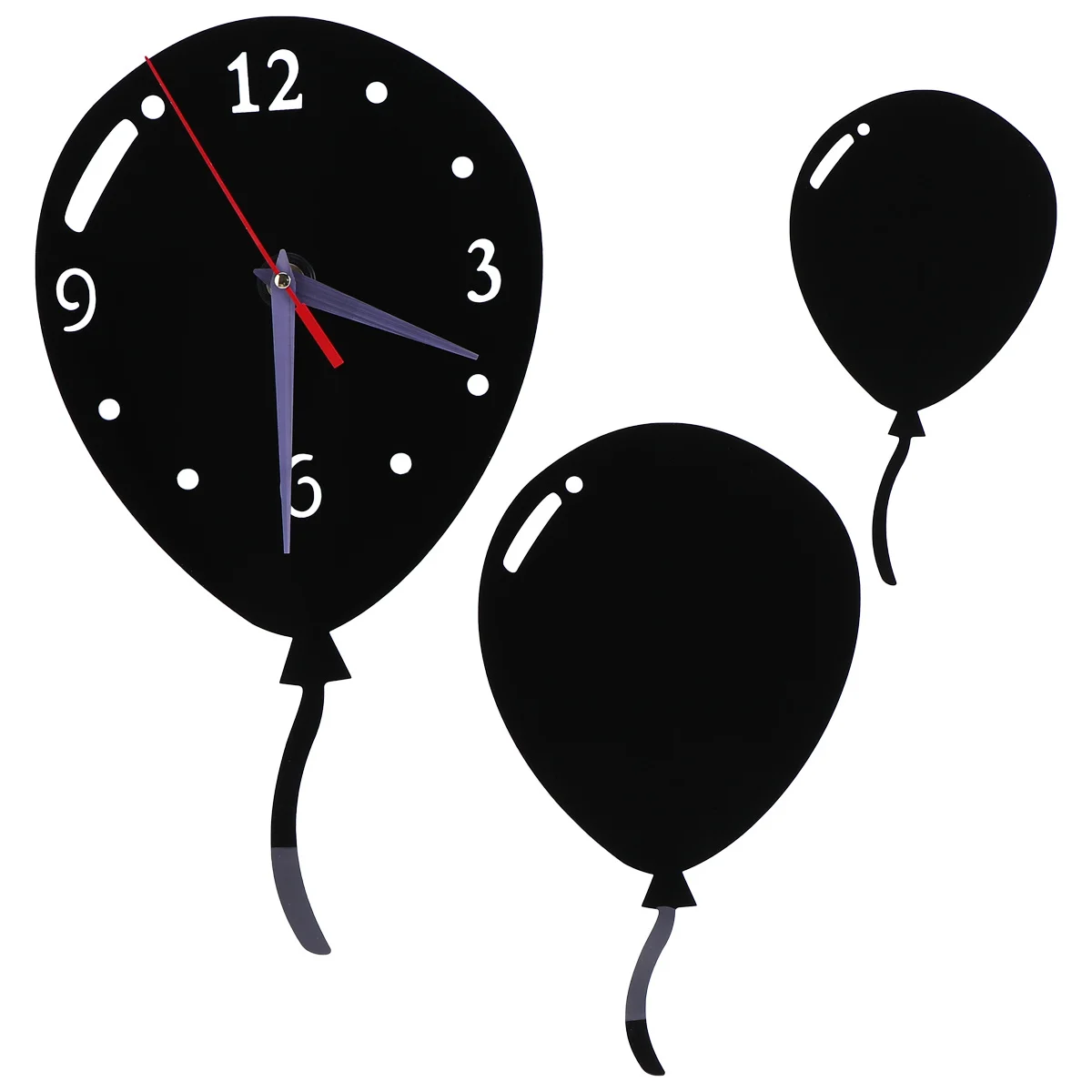 

Creative Balloon Shape Mirror Surface Wall Clock Adhesive Hanging Acrylic Office Home Decor Clear Pattern Time Display No