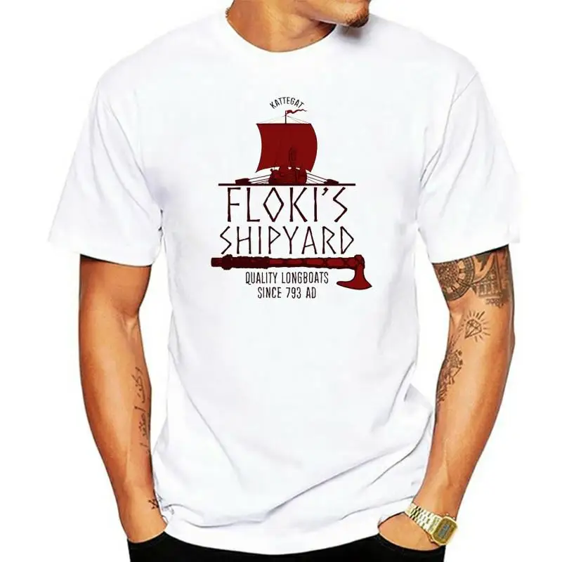 100% Cotton Floki's Shipyard Tshirt Vikings T Shirts Protagonist of Vikings Ragnar Lothbrok Hip Hop Summer Top Tees