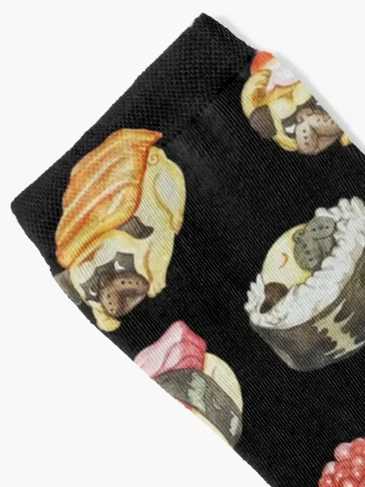 Sushi Pug Watercolor Socks christmas gifts hiking Socks For Man Women's