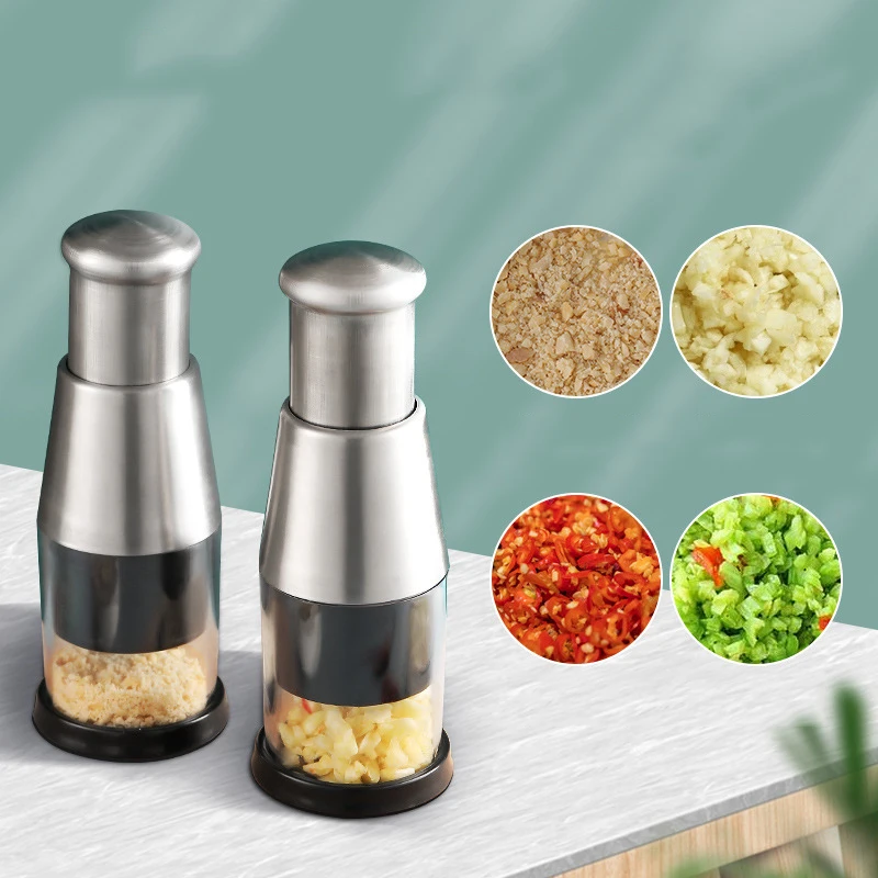 Chopper de cebola em aço inoxidável 304 Pressão de mão Cortador de alho Chop Tomato Crusher Ferramentas de frutas vegetais Gadgets de cozinha doméstica