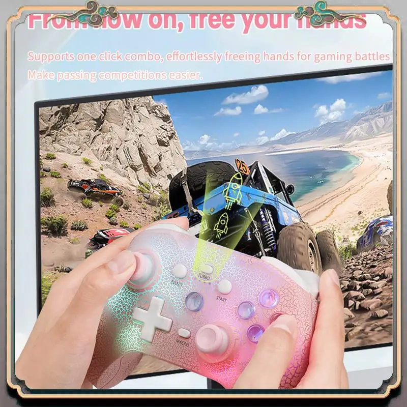 

Ns21 Wireless Game Console+Receiver For Switch/Ps3/Ps4/Android/Ios 6-Axis Gyro Joystick Dual Motor Bluetooth Gamepad Durable C