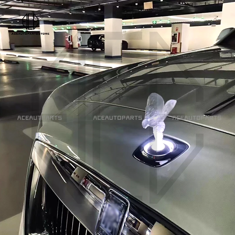 For Rolls-Royce Goddess Emblems With LED Logo For Ghost Phantom Cullinan Exterior Decoration Trims