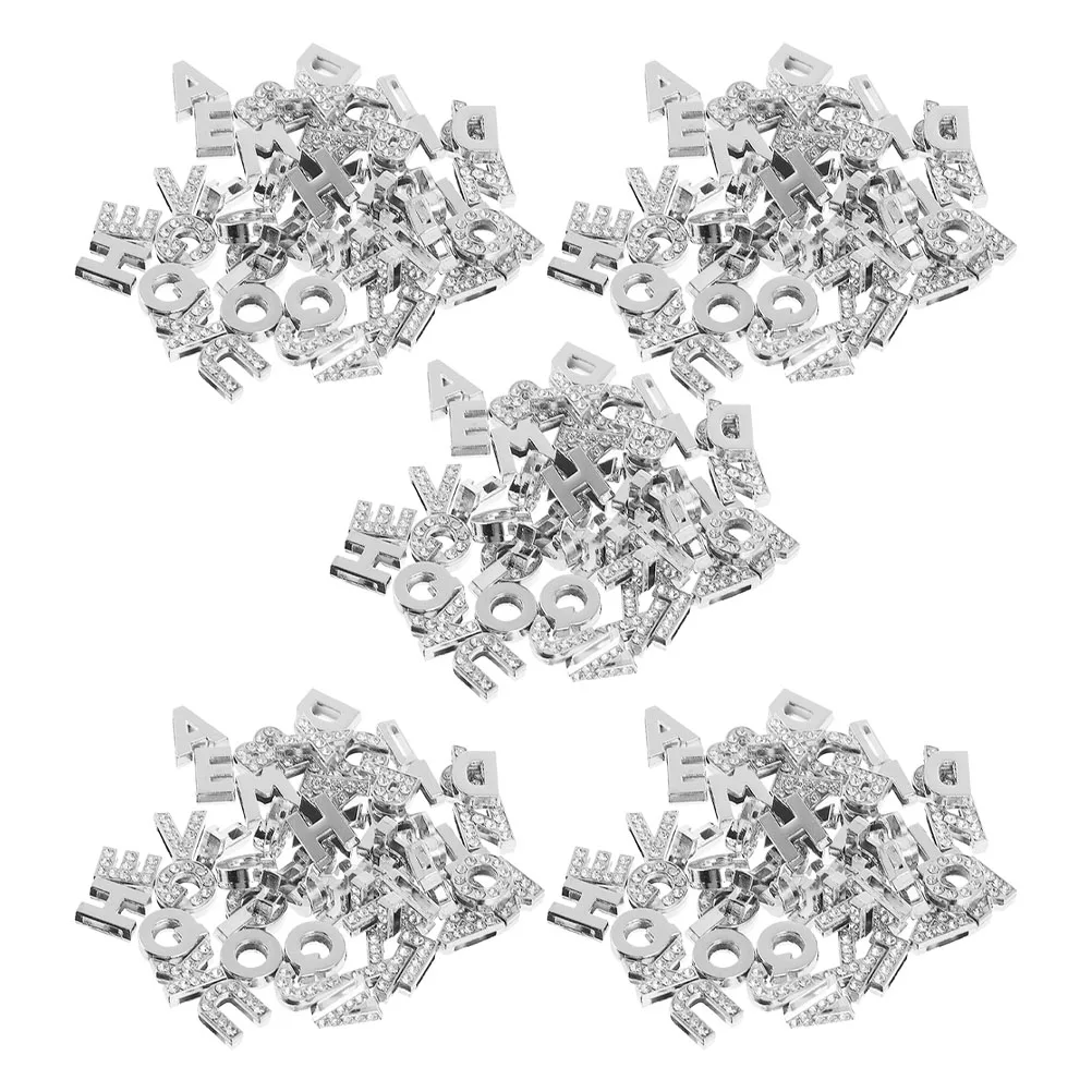 130pcs Rhinestone Letter Charms for DIY Bracelet Necklace Jewelry Making Metal Beads Accessories Craft Supply