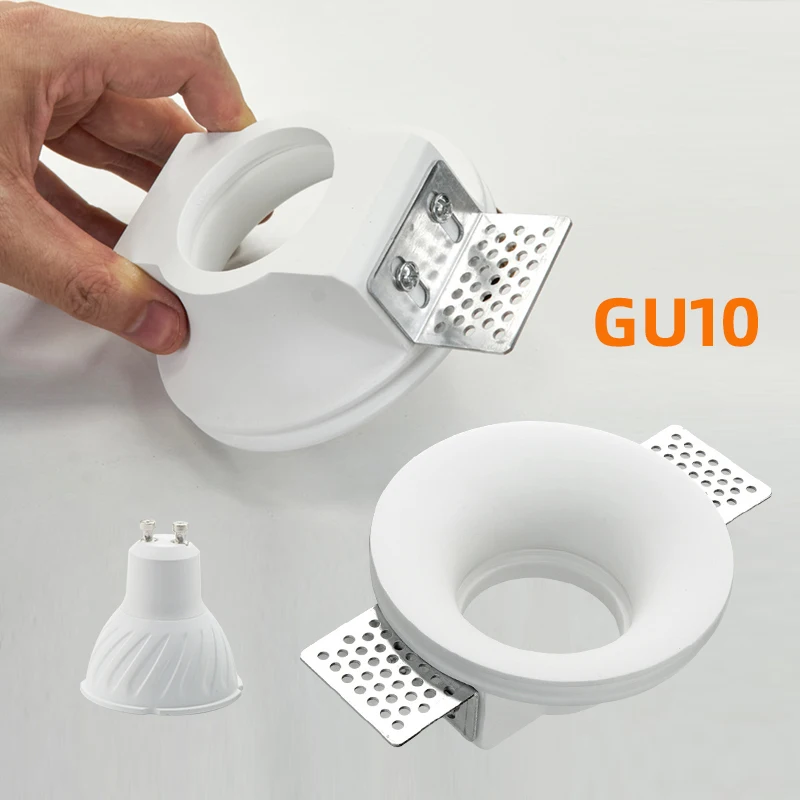 Recessed Gypsum Downlight Ceiling Lamp GU10 LED Anti-Glare E