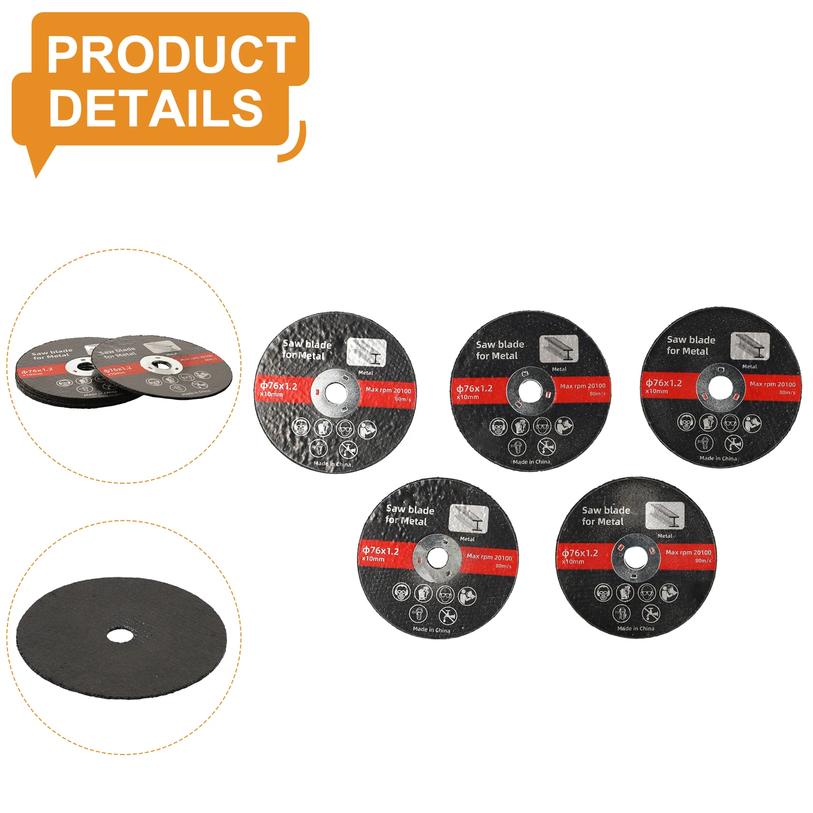 

Cutting Disc Circular Resin Grinding Wheel Saw Blade 5pcs 3 inch suitable for metal and hard materials processing