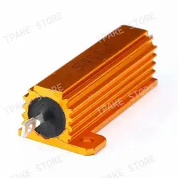 Goud Aluminium Shell Weerstand RX24 50W 0.1 0.2 1.5 2.5 4 6 8 10 12 20 50 100 150 200 300R 500R 1K 4.7K 10K 15K Ohm 50Watt